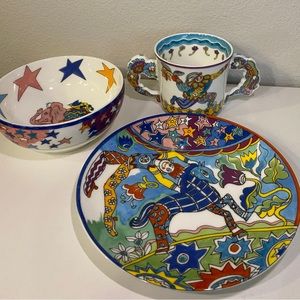 Tiffany & Co. “Fantasy” children’s set. Cup, plate, and bowl.